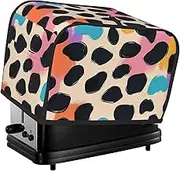 Leopard Print Print 2 Slice Toaster Cover Fingerprint Bread Maker Protectors,Kitchen Small Appliance Dust Cover