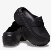 Crocs Stomp Platform Loafers in Black NEW NWT 9
