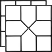 Gardenised QI003971.2 Decorative Pavement Mold Cement Form Stamp Walkway Maker Patio Stepping Stone Pavers Reusable Pathway Mould, 2 Pack, Black