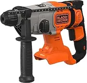 BLACK+DECKER 18V Cordless SDS-Plus Hammer Drill, 1.2J Impact Energy, 3 Modes, Includes 6mm Concrete Bit and Kit Box, BCD900B-XJ
