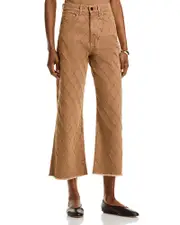 Veronica Beard Taylor Cropped High Rise Jeans in Hazelnut Stone