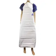 Livingstone White Apron Bib Type Heavy Duty Polyvinyl Chloride (PVC) 87 x 129cm 400 Microns/0.4mm