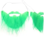 Costume Accessory 2 Green Fake Beards Men's Mustache Props St. Patrick's Day Party Supplies Realistic