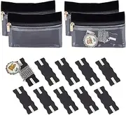 [OLYCRAFT] 10pcs Black Portable Tangle-Free Necklaces Organizer with 4pcs Bags Tangle-Free Jewelry Organizer Necklace Card Holder Universal Jewelry Storage Case for Home Travel Chain Necklaces Storage