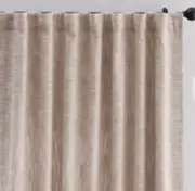 Pottery Barn Seaton Textured Light Filtering Curtain Panel- FLAX- 50”x108” - NWT