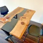 New Epoxy Resin Black resin River Style Dining top coffee table Acacia Table Top