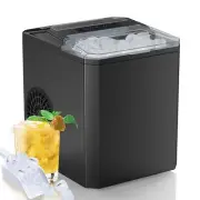 Countertop Ice Maker 9 Cubes in 6 Mins 26lbs in 24Hrs 2 Sizes of Bullet Ice A...