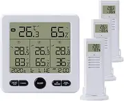 CLSSLVVBN Weather Station Indoor/Outdoor with Remote Sensors for Accurate Readings Celsius/forFahrenheit Switching Thermometer, White