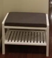 Shoe Rack Bench with Cushion Upholstered Padded Seat, Storage Shelf, Shoe Organi