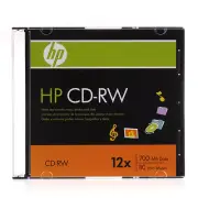 10-PK HP Logo 12X CD-RW CDRW ReWritable Blank Disc 700MB in Slim Jewel Case