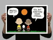 Charles Schultz BEAUTIFUL Comic Print Peanuts Poster Snoopy Charlie Brown RARE
