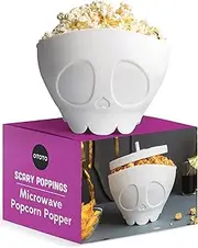 OTOTO New Scary Poppings Microwave Popcorn Popper - Gothic Popcorn Microwave Popper, Silicone Microwave Popcorn, Collapsible Bowl Popcorn Bowls, Halloween Goth Accessories Goth Gifts (White)