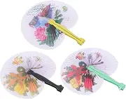 ERINGOGO 3Pcs Vintage Folding Fans Handheld Summer Fan Elegant Chinese Style Antique Design Lightweight Portable for Weddings Parties Dance Performances Photo Props