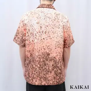 【KAI KAI】赤日漸層提花短袖襯衫(男款/女款 寬鬆印花襯衫 漸層顏色 休閒短袖上衣)