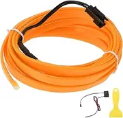 X AUTOHAUX 3 Meter EL Wire Cable LED Glow String Light Car Lighting Strip Flexible Neon Light for Car Decoration Wiring Driver(12v) Yellow