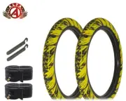 ALTA 20 X 2.35 SEMISLICK STREET PARK FIRE BALL GRAPHIC TIRES BMX BIKE YELLOW 6PC