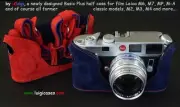 LUIGI BLUE & RED CASE for LEICA M2-M3-M4-M6-M7-MP,LINED STRAP+DHL/UPS INCLUDED