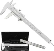 6" (150mm) Stainless Steel, High Precision Micrometer, Dual Scale 1/128" & 0.05mm, Carbon Caliper Measuring Tool