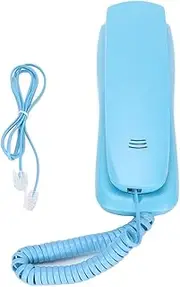 Dpofirs Corded Landline Phone with Redial Hold, Adjustable Ringer Tone, Wall Mountable, Landline Phones for Office Home Hotel (Blue)