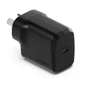 Cygnett PowerPlus 20W USB-C PD Fast Wall Charger Black Palm-Size, Portable [CY4733PDWCH]