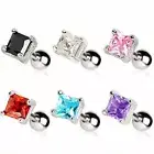 Piercing Ear Tragus Rhinestone Square