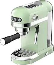Spector Espresso Machine,Manual Coffee Machine,20-Bar Pump,Powerful Steam Wand, Compact Design 15 cm wide,Fits Coffee Mug,Warmer Green