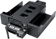 Kingwin 5.25" Bay Backplane Mobile Rack Enclosure for 2 x 2.5 U.2/U.3 NVMe SSDs, SlimSAS Connectivity, Hot-Swap Tray, Tool-Free Installation, Durable Metal Build, High-Speed Storage Solution