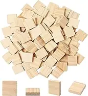 400 Pieces Blank Wooden Letter Tiles Square Tile Pieces 20X18mm Wood Square Letter Tiles Blank Wooden Cutout Tiles Blank Wood Squares Pieces for DIY Crafts Decoration