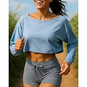 Women's Sweatshirt Running Top Running Shirt Oversize Long Sleeve Top Breathable Lightweight Tennis Golf Running Sportswear Activewear Solid Colored Black Whit