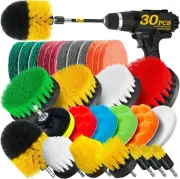 Holikme 30Pack Drill Brush Attachments Set,Scrub Pads & Sponge, Power Scrubber B