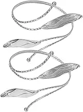 HEALEEP 2pcs Metal Curtain Tiebacks: Decorative Leaf Curtain Holdbacks - Nordic Style Drapery Holders Tieback for Living Room Bedroom