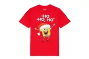 SpongeBob SquarePants Mens Ho Ho Ho Christmas T-Shirt (Red) - UTNS7295