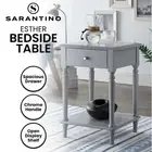 Sarantino Esther Bedside Table with Drawer in Grey