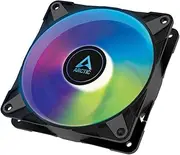 [ARCTIC] P12 PWM PST A-RGB - 120 mm PWM case Fan Optimized for Static Pressure, case Fan, semi-Passive: 200-2000 RPM (0 RPM <5%), 5V 3 pin ARGB LED, Single Fan - Black
