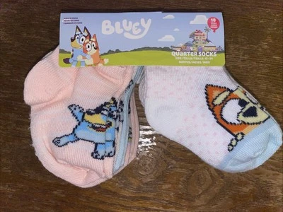 Bluey Infant 10 Pack Quarter Length Socks Size 12-24 Months