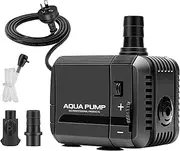 XIULIUU Submersible Pump, 800L/H 8W Ultra Quiet Aquarium Water Pump with 1m High Lift, with 1.4m Power Cord, 1 Nozzle for Fish Tank, Pond, Aquarium, Statuary, Hydroponics Black
