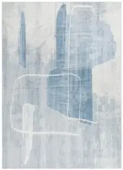 Softy Blue Machine Washable Rug
