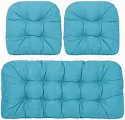 Outdoor Chair Cushions, Wicker Patio Furniture Cushions 3 Piece Set, Patio Loveseat Cushions Wicker Chair Cushions, Porch Swing Cushion,1 Bench Cushion(I)