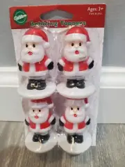 Wilton Bobbling Cake Cupcake Toppers Santa Set of 4 NIP 2005 Bobble Head