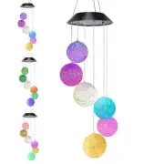 Alitamei Color Changing Crystal Ball Led Light Solar Powered Wind Chime Wate...
