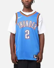 [Nike] Nike Shai Gilgeous-alexander Oklahoma City Thunder #2 Icon Edition 2022/23 Nike Dri-fit Nba Swingman Jersey Signal Blue - Size S S Signal Blue