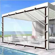 Customizable Waterproof PVC Garden Gazebo Side Panels with Grommets - 0.12mm Curtain Partition Screen for Outdoor Privacy and Protection