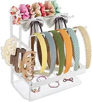 [Wensdr] Headband Holder Organizer, Versatile Headband Holder Stand Storage, Headband Organizer Stand, Large Scrunchie Holder for Girl/Baby/Women, Hair Accessories Organizer Rack for Hair-Tie/Claw/Clip/Bow