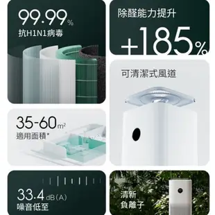 小米米家空氣淨化器4pro 空氣清淨機 頂級規格 適用室內辦公智能 除甲醛粉塵除霧霾 淨化機 (7折)
