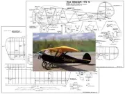 Model Airplane Plans (RC): Velie Monocoupe Type 70 42" Scale for .049-.074 Eng.