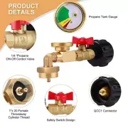 NEW 1Lb To 20Lb Tank Propane Refill Adapter With Gauge And ON-Off Control SC