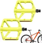 Pedals for Bike,Metal Bike Pedals | Reflective Replacement Stepper with 10 Anti-Skid Pins for Home Seniors Indoor Gym Cardio Cycling Outdoor