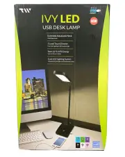 Green LED Desk Lamp 3 Level Touch Dimmer, Built-in USB Port, Charging Adjustable