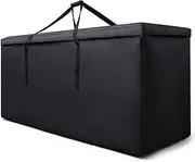 Outdoor Cushion Storage Bag Heavy Duty 600D Waterproof Patio Cushion Storage Bag Extra Large Cushion Sorage Bags for Patio Furniture with Zipper and Handle, 65 x 20 x 28 Inch, Black