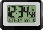 La Crosse Technology W88631 Digital Atomic Black Wall Clock with Temperature